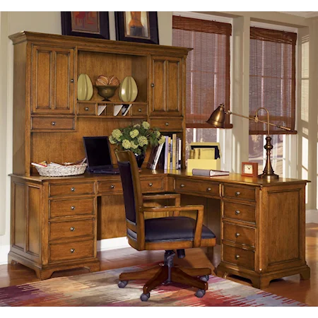 L Shaped Desk and Hutch